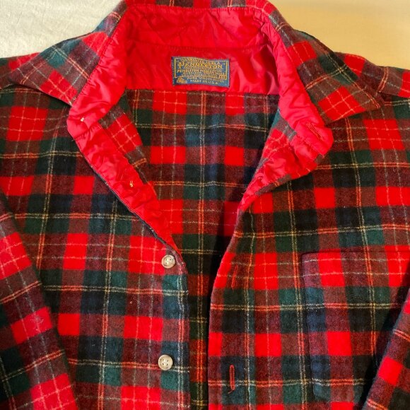 VIntage Pendelton Mens Shirt Jacket Wool Tartan Medium - Picture 3 of 15
